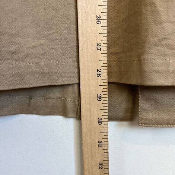 Joe Fresh Women’s Medium Tan Hooded Anorak Style Jacket Coat Snaps Cargo Oversiz - Picture 7 of 15